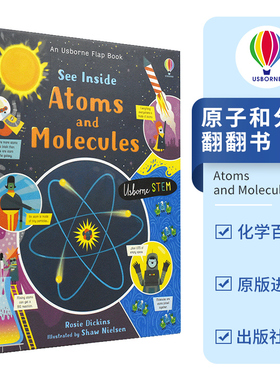 STEM教育 Usborne See Inside Atoms and Molecules 原子和分子尤斯伯恩 看里面英文原版进口百科化学知识翻翻书 纸板书绘本童书