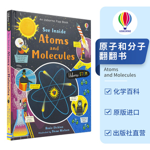 Molecules 纸板书绘本童书 See 进口百科化学知识翻翻书 看里面英文原版 原子和分子尤斯伯恩 and Atoms Inside Usborne STEM教育