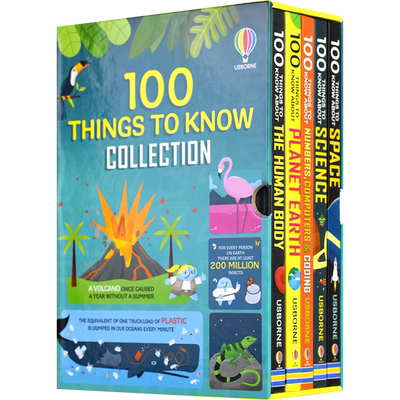 Usborne 100 Things to Know About 100大发现系列百科5册盒装 太空 人体 地球 科学 图解百科 儿童科普读物 英文原版进口儿童图书