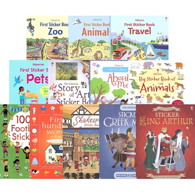 Usborne English Sticker Book Animals Words 尤斯伯恩儿童贴纸活动书 英语启蒙 动物足球事物认知文学艺术词汇 英文原版进口图书