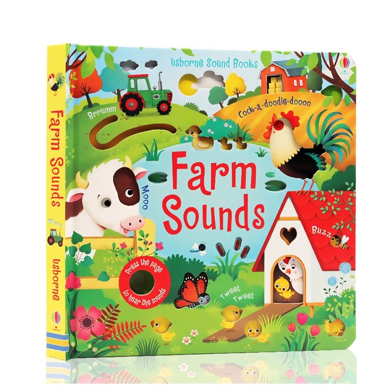 Usborne Farm Sounds 尤斯伯恩 低幼启蒙 奇妙触摸发声书 农场  聆听农场的各种声音 亲子读物 英语早教启蒙 英文原版进口儿童绘本
