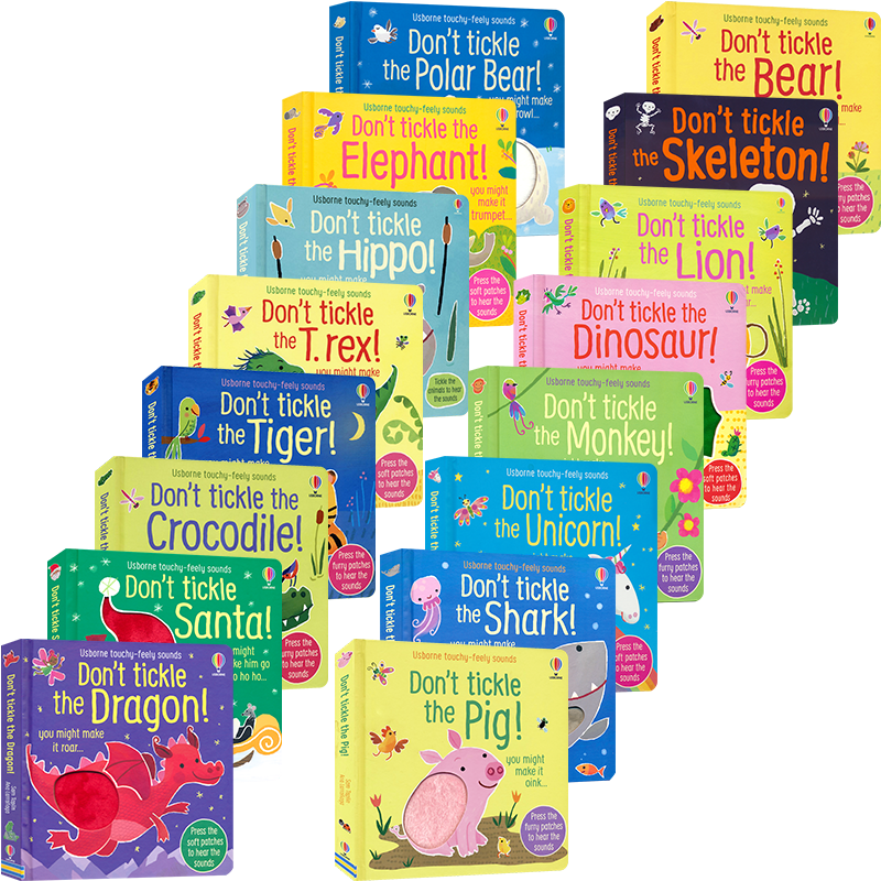 Usborne Don't Tickle the Hippo Bear Tiger T.rex Crocodile 尤斯伯恩 动物触摸发声书 低幼启蒙 早教互动 英文原版进口儿童图书
