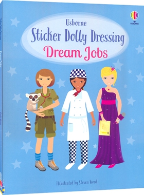 Usborne Sticker Dolly Dressing Dream Jobs 尤斯伯恩 贴纸玩偶装扮 梦想职业 超300张贴纸 专注力培养 英文原版进口图书