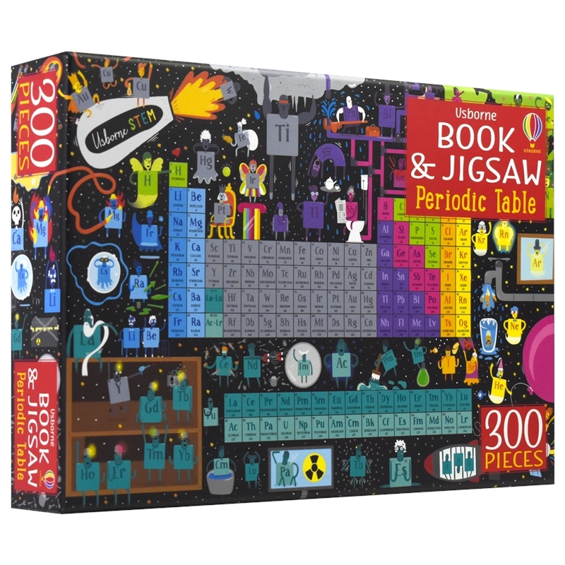 Usborne Book And Jigsaw - Periodic Table Jigsaw 元素周期表 趣味图书 & 300块拼图 寓教于乐 6-9岁 英文原版进口儿童图书