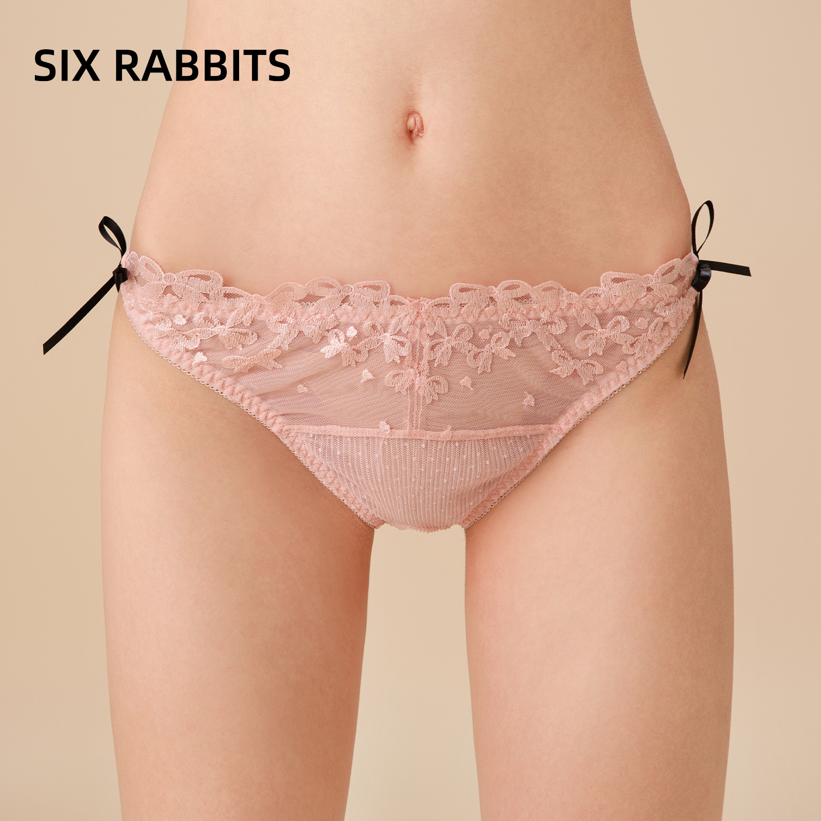 六只兔子甜美蕾丝高开叉少女内裤