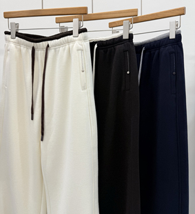 巨好看的撞色松紧腰休闲镰刀卫裤女裤子2025年新款冬加厚女士裤子