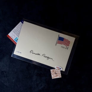 Reagan Ronald 里根 查询 COADNA 认证证书 亲签明信片 罗纳德