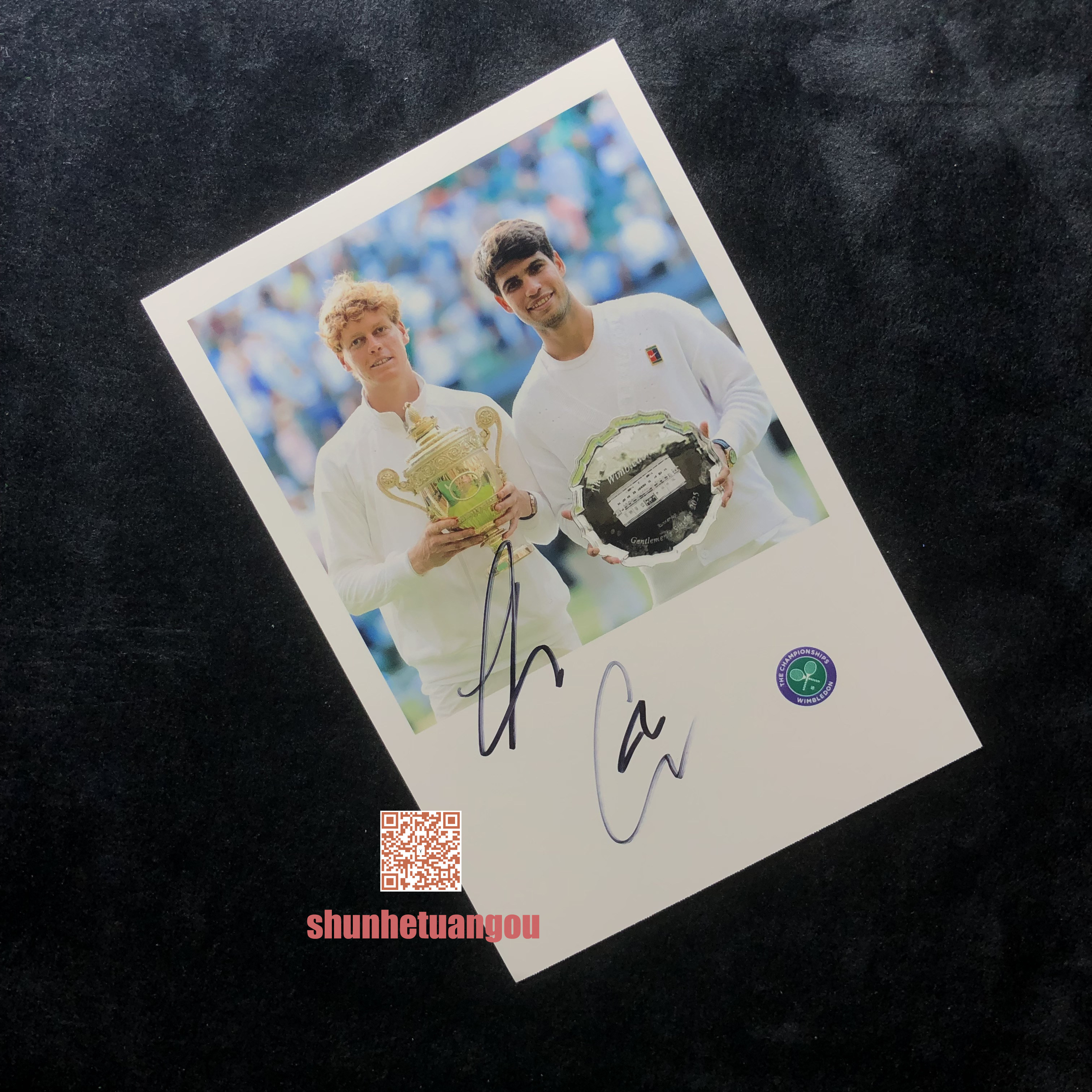 扬尼克辛纳Jannik Sinner卡洛斯阿尔卡拉斯Carlos Alcaraz亲签照