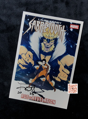 劳拉·金尼：剑齿虎 画师 Valentina Pinti 亲笔签名照片 漫威