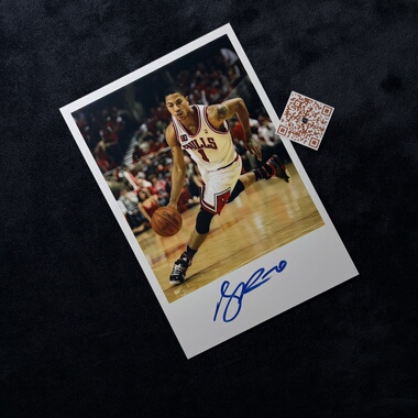 德里克罗斯 Derrick Rose NBA 亲笔签名照片