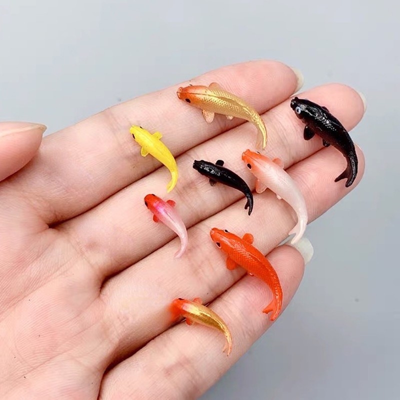 流水迷你鱼小鱼模型拍摄微景观不能吃桌面装饰品小动物小东西仿真