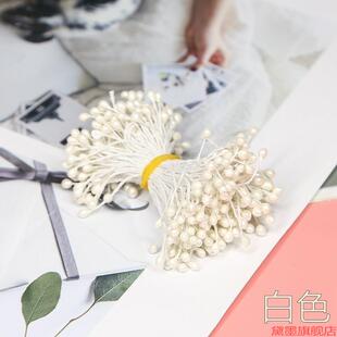 花蕊和风饰品火柴头双头仿真玫瑰花绒丝百合翻糖头饰丝带手工配件