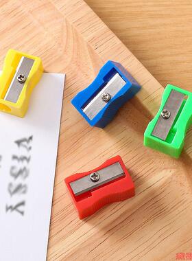 器红简单卷笔刀小刀铅笔平面儿童蓝绿色小学生笔刨小方块收腰实用