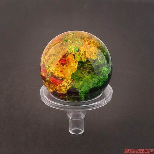 现货批发假山流水鱼缸配件多规格彩色玻璃球冰裂球装饰工艺品跨境