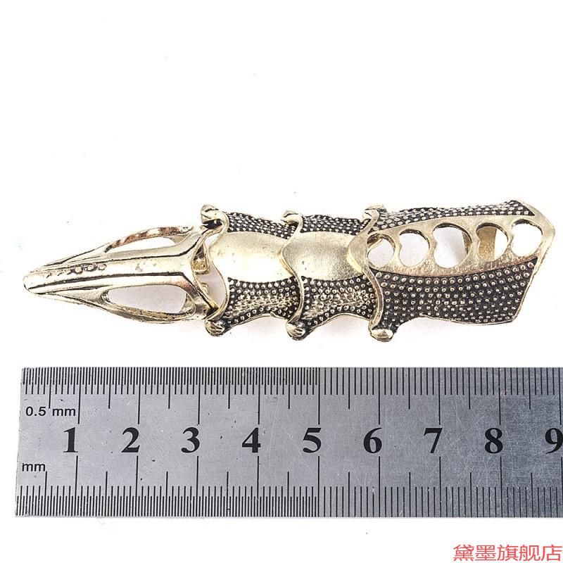 炫酷尖顶长关节戒指四节款指环哥特式别致可弯曲镂空夸张盔甲