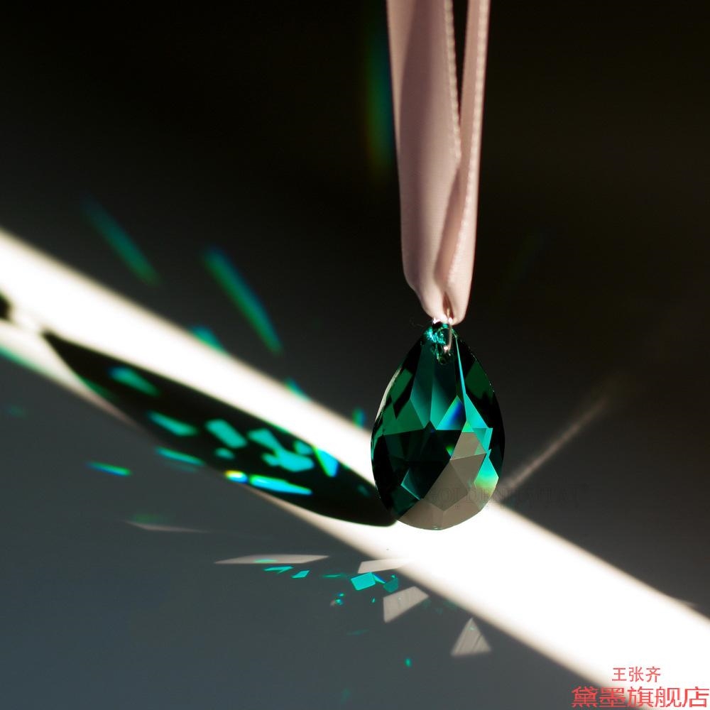 玻璃珠帘水滴门帘挂件饰品挂AB彩底彩色新切面网形太阳吊坠网格