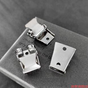 波洛领带配件DIY手工项链背部扣件四方夹扣卡扣弹扣配件掰扣