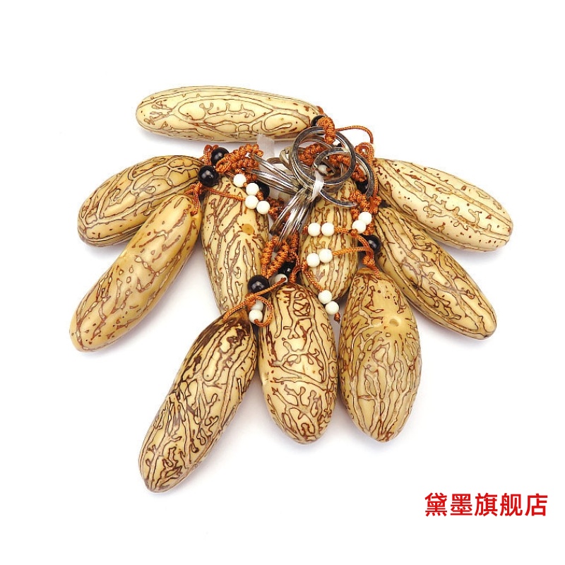 千眼菩提子钥匙扣果挂坠6-8cm文玩抛光玩件环手工把件