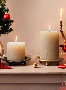 蜡烛台家居金属小托盘收纳盘北欧装饰底座氛围节日香薰ins婚庆