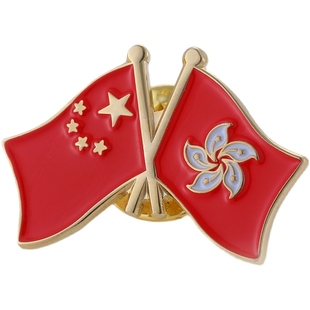 合金纪念领章旅游勋章香港游回归徽章紫荆花行政区开放区徽收藏