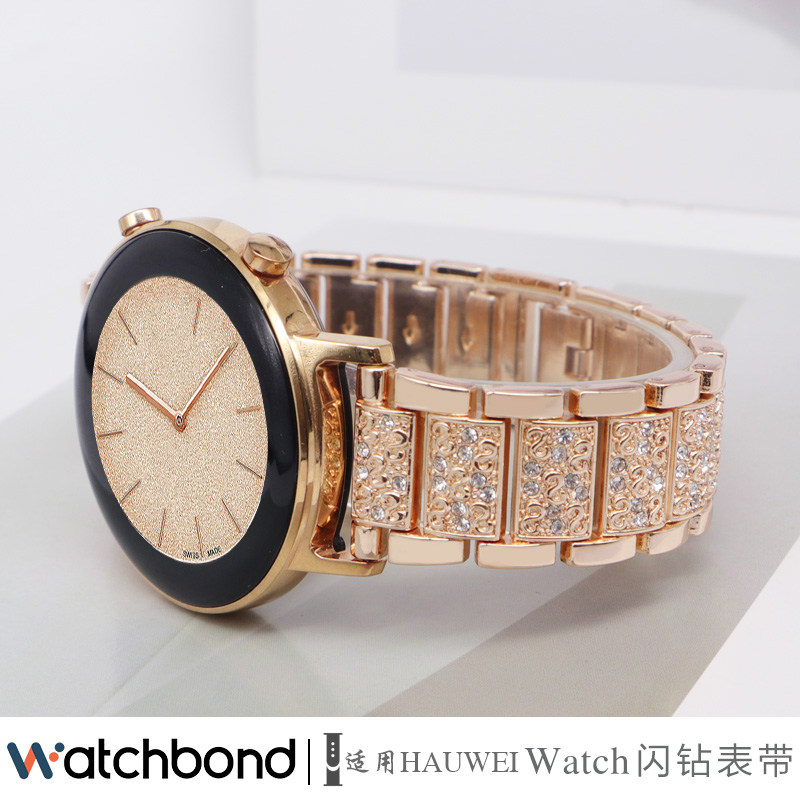 施华洛gt3小香风gt2pro镶钻41mm女士表带时尚2e手表46mm链watch3pro