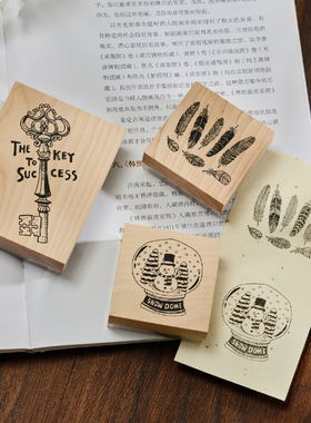 日本旗牌TAIYO实木高细多彩手帐印章学生装饰用印章