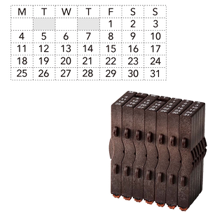 日本旗牌Shachihata自由万年历拼接印章手帐日期印章月历印章
