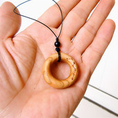 纯桃木手机挂绳吊坠中国风复古指环手工编织链短款 文玩u盘钥匙挂