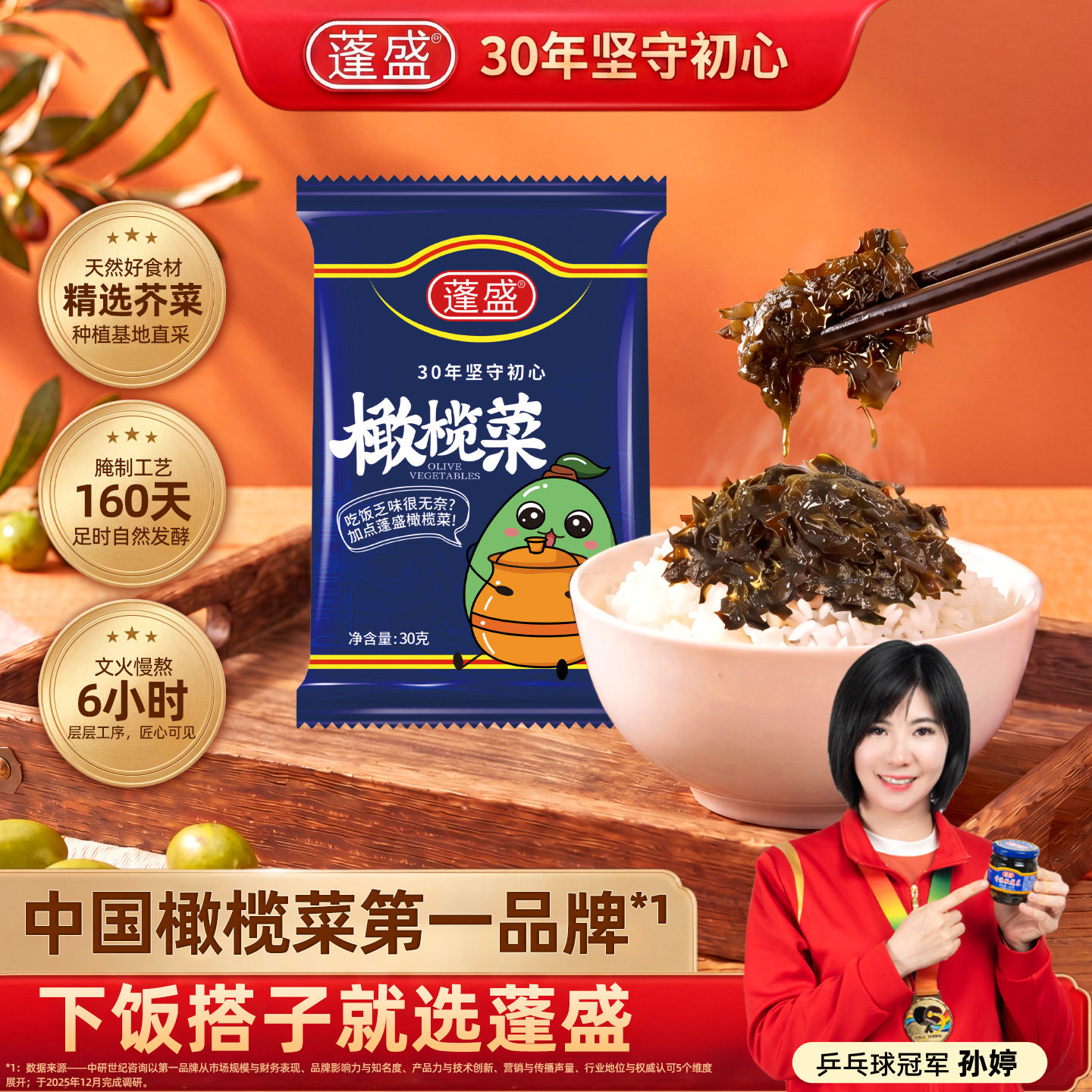蓬盛橄榄菜正宗潮汕特产下饭菜腌制咸菜酱菜拌饭拌面小菜开胃菜