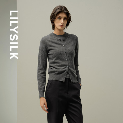 简约贝壳单排扣开衫毛衣