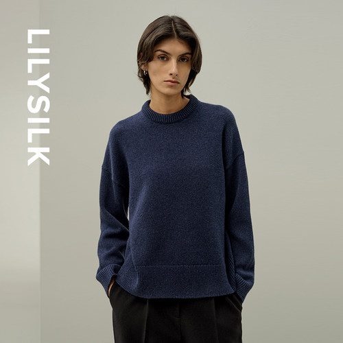 长袖纯色慵懒风常规套头毛衣