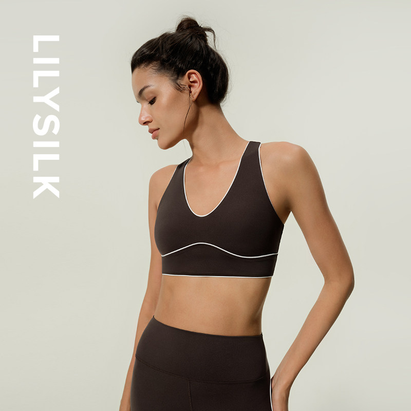 BarbaraPalvin同款条纹瑜伽内衣SILKCONTOUR™女士文胸LILYSILK
