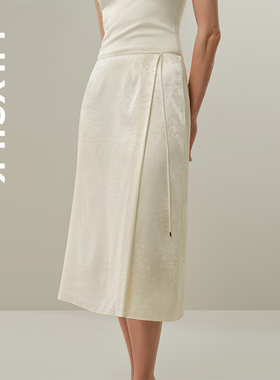 弹力提花半裙莉莉秀客26新款半身裙女士舒适设计感百搭裙LILYSILK