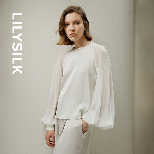 LILYSILK莉莉秀客插肩袖衬衫