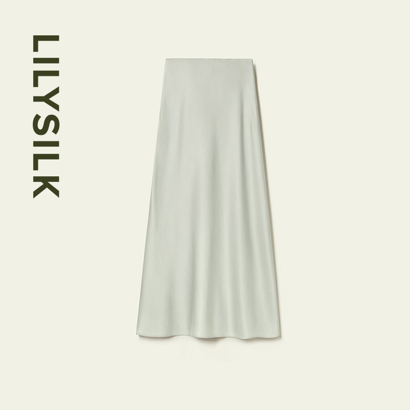 【明星同款】可机洗长款半身裙莉莉秀客夏季女士百搭长裙LILYSILK