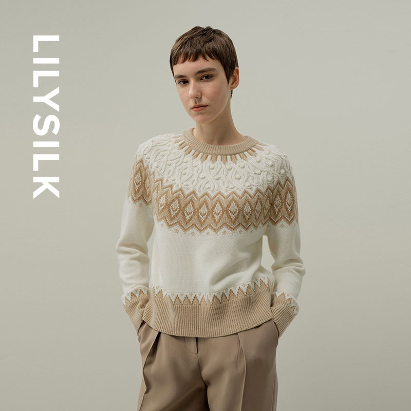 羊毛羊绒经典设计费尔岛毛衣