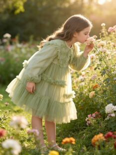 春装 2026新款 女童网纱裙连衣裙女孩翻领公主裙子洋气春 150码 110