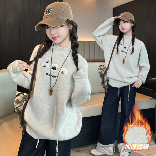 丫丫树120-170毛线针织女保暖4岁毛衣/针织衫