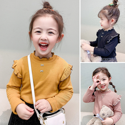 8岁女童装加绒打底衫洋气半高领