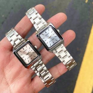 手表CASIO V007D 7E钢带简约石英防水碎碎冰女表小方表 LTP