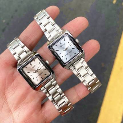 手表CASIO LTP-V007D-4E 2E 7E钢带简约石英防水碎碎冰女表小方表