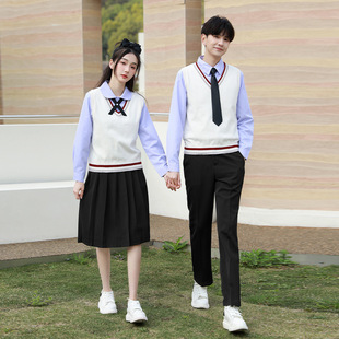 泰国校服学院风初高中小学生泰式JK制服运动会毕业季班服毛衣套装