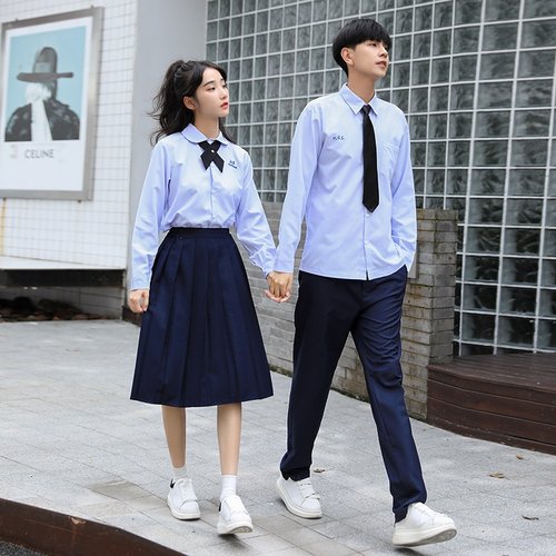 泰国校服娜诺泰式初恋禁忌女孩同款jk服刺绣衬衫百褶裙班服套