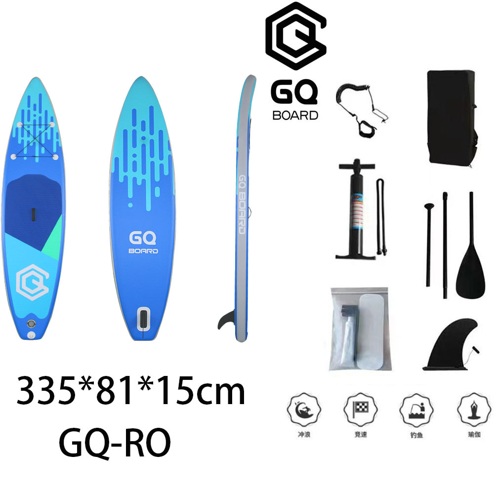 现货接受外贸亚马逊单杰世gq-rd充气sup桨板折叠冲浪站立划水