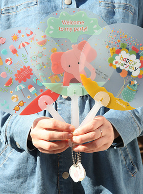 扇子卡通学生团扇便携小扇子广告扇圆扇塑料小扇创意儿童扇子