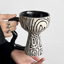 复古咖啡杯创意陶瓷马克杯小众设计感杯子高脚杯伴手礼 高颜值法式