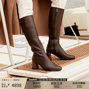 Patricia 高靴女83724 帕翠亚西班牙原产2024秋冬优雅圆头真皮法式