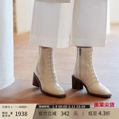 Patricia 帕翠亚西班牙原产2023秋冬真皮方头优雅女靴42342