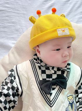 春秋新款婴儿可爱瓜皮帽