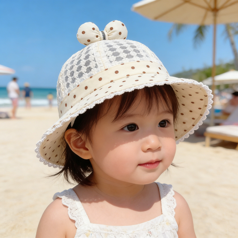 宝宝帽子春夏季薄款大帽檐遮阳帽婴儿太阳凉帽女孩儿童防晒渔夫帽